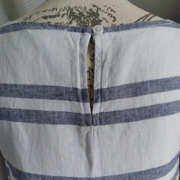 BEACHLUNCHLOUNGE | Alina white with blue stripes tank dress/shift dress - Picture 4 of 6